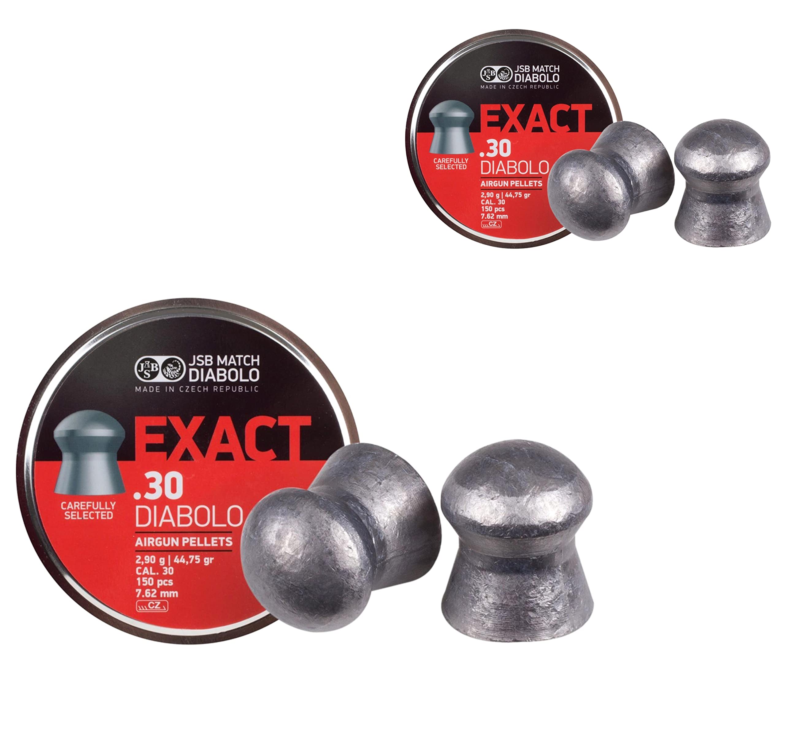 JSB Predator International Diablo Exact 30Cal, Set of 2-150 ct per tin, 300 ct in Total,Multi