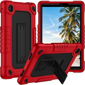 for TCL Tab 8 Plus Tablet Case,Shoulder Strap Soft Silicone&Hard Back Shockproof Protective Case for TCL Tab 8 Plus/TCL Tab 8 LE/TCL Tab 8 WiFi/TCL TAB 8V/TCL Tab 8 SERed/Black
