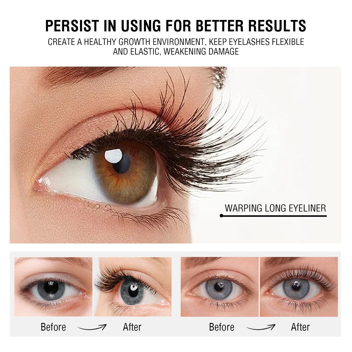 OUKEYA Eyelash Growth Serum 5ml x 2, Lash Serum Herbal Extract & Peptide Formula, For Longer & Fuller Lashes - Image 2