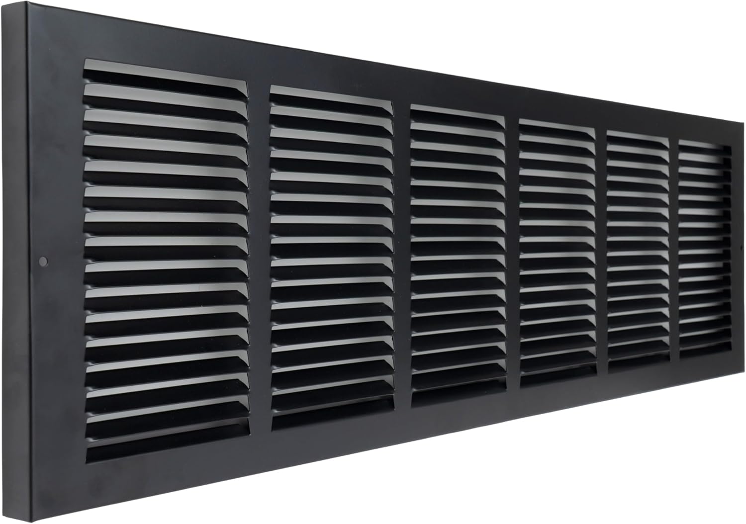 Fits 30x8 Duct Opening | Steel Baseboard Return Air Grille by Handua | Vent Cover Grill | 7/8" Margin Turnback [Depth] to Fit Baseboard | Black | Outer Dimensions: 31.75"W X 9.75 "H