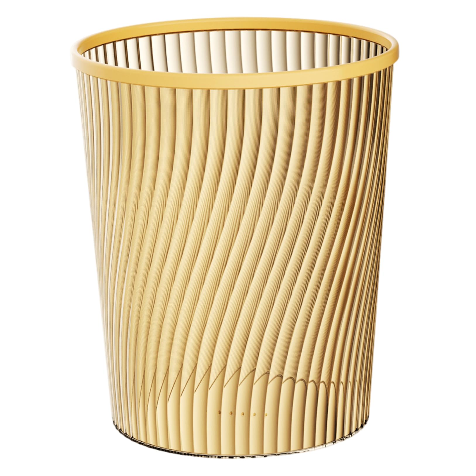 Poubelle de salle de bain dorée | Poubelle dorée, bureau pour animaux compagnie 8, 4 x 9, 8 pouces avec anneau serrage, parfaite pour le salon, la chambre à coucher et la salle bain