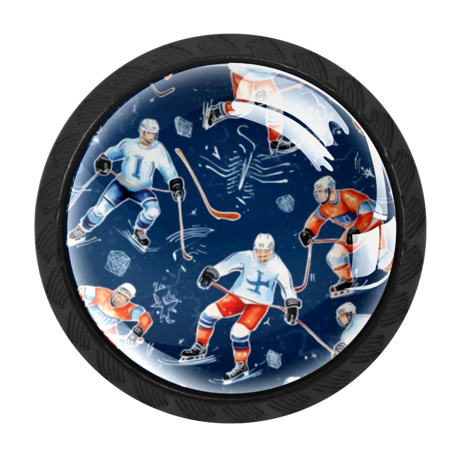 Chenzzzz Multicolored 13 4 Pack Ice Hockey Dresser Drawer Cabinet Knobs Round Crystal Glass Knobs Pulls Handles For Kitchen Wardrobe Cupboard Door Hardware