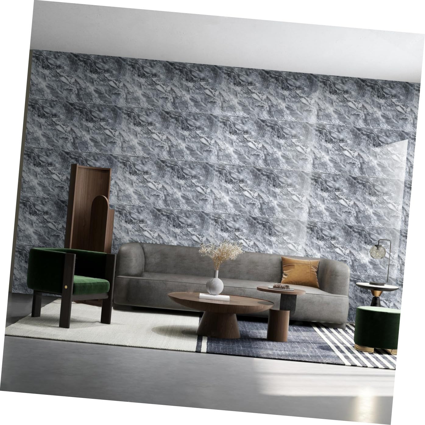 Angoily 20pezzi Piastrelle Adesive Impermeabili Per Bagno e Cucina Effetto Marmo Autoadesive Decorative Per Pareti