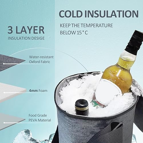 Miniatura 4 de Bolsa enfriadora de fiesta todo en uno con diseño plegable y compartimentos aislados, GETTOONE ideal para fiestas en estacionamientos y eventos al