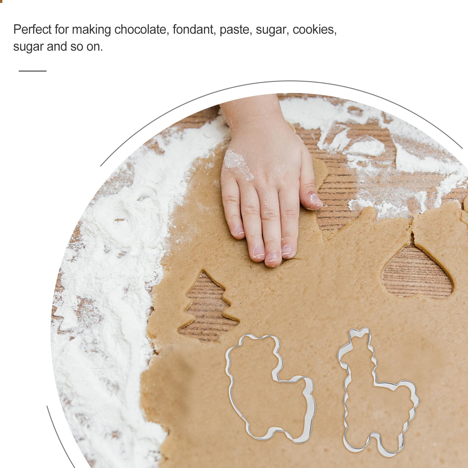 Alpaka Keksausstecher 4 Stück aus Edelstahl zum Schneiden von Teig | Silber, für Fondant und Gemüse, Selbstgemacht für Backen an Thanksgiving und Weihnachten