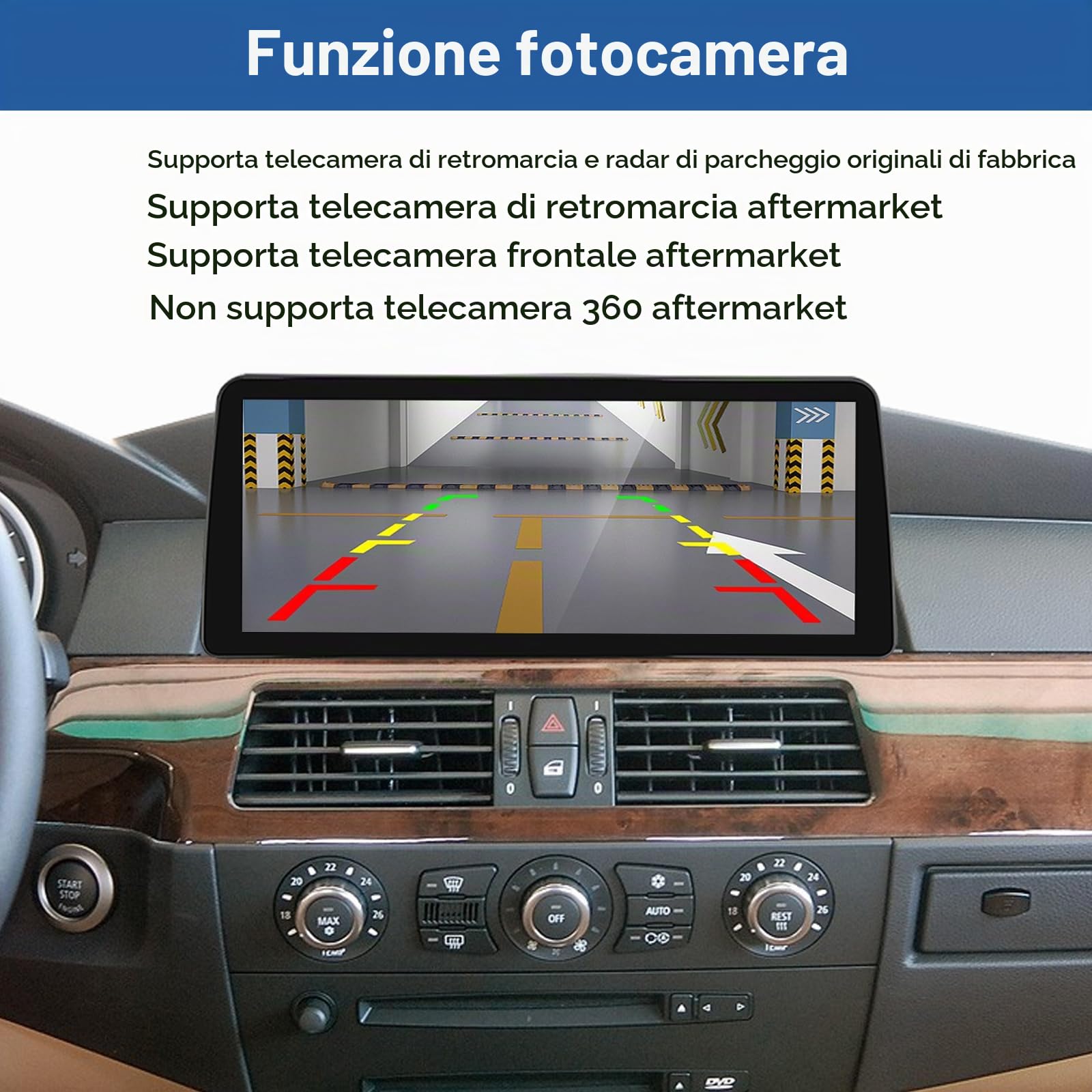 Road Top Autoradio CarPlay 12,3" per BMW Serie 5 E60 E61 con CCC 2003-2008 | Schermo Touchscreen ultrasottile Linux HD IPS, CarPlay senza fili, Android Auto, MirrorLink, Navigazione, Autoradio Bluetooth
