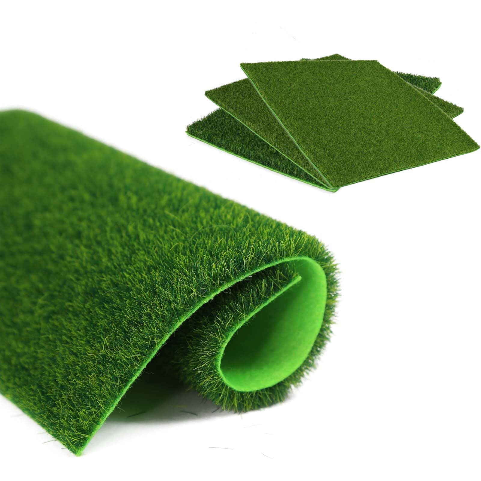 Evemodel 20 * 20 cm grass mat miniature artificial grass mat for the design of model landscapes miniature (10pcs, 3mm)