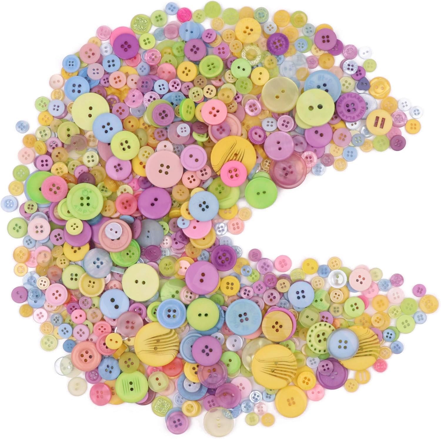 1600 botones de macarrones para manualidades, varios colores, botones de macarrón, botones coloridos para costura, manualidades