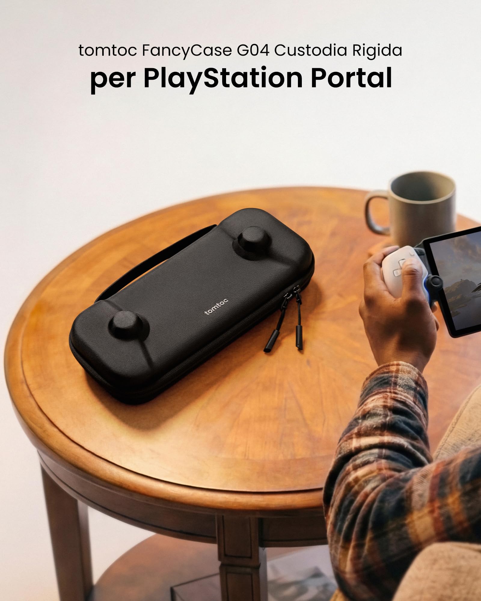 tomtoc Custodia per PS Portal Remote Player, custodia in feltro antiodore con guscio rigido, organizer portatile per cavo di ricarica e accessori, protezione di livello militare