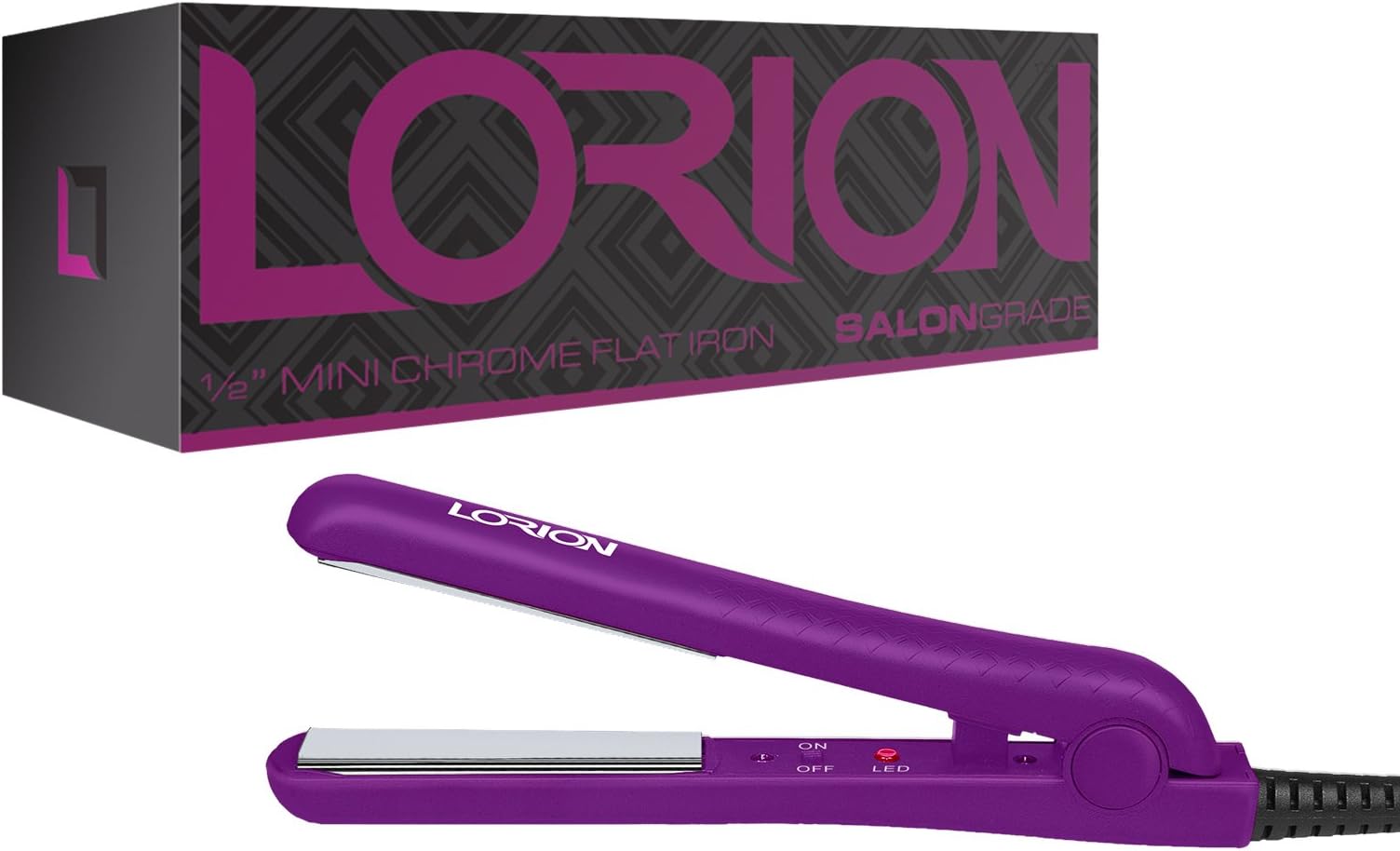 Lorion Chrome Plated 0.5-inch Mini Flat Iron Purple
