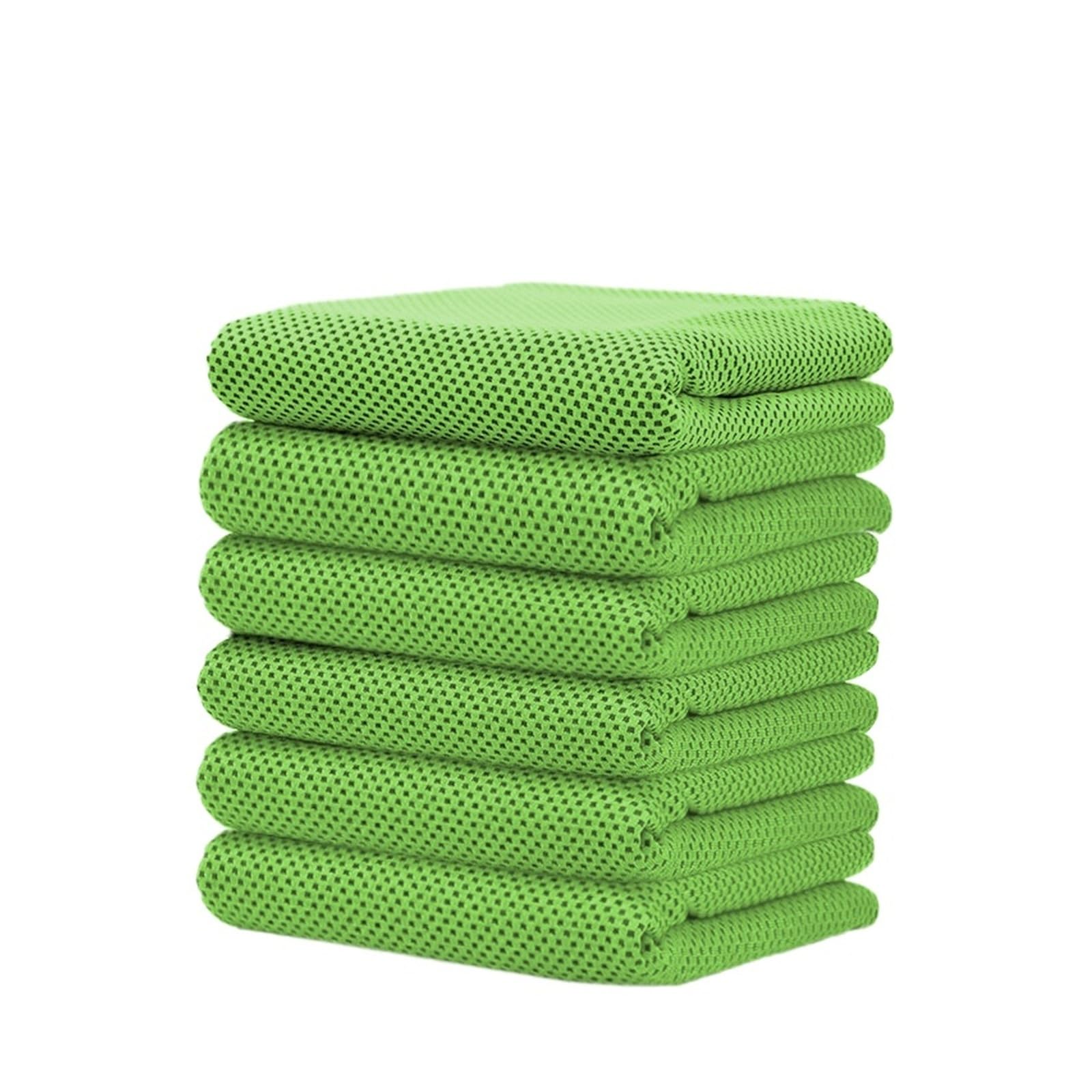 HNULGVI Cooling towel 6Pcs Cooling Towels 90x30cm Soft Breathable Quick-Dry(6 Pcs Green)