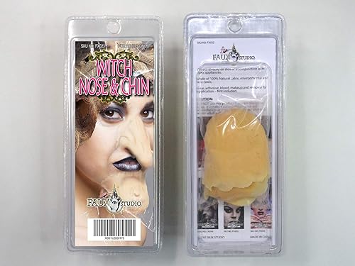 Miniatura 3 de Juego de nariz y barbilla de bruja, aparato protésico de látex para Halloween.