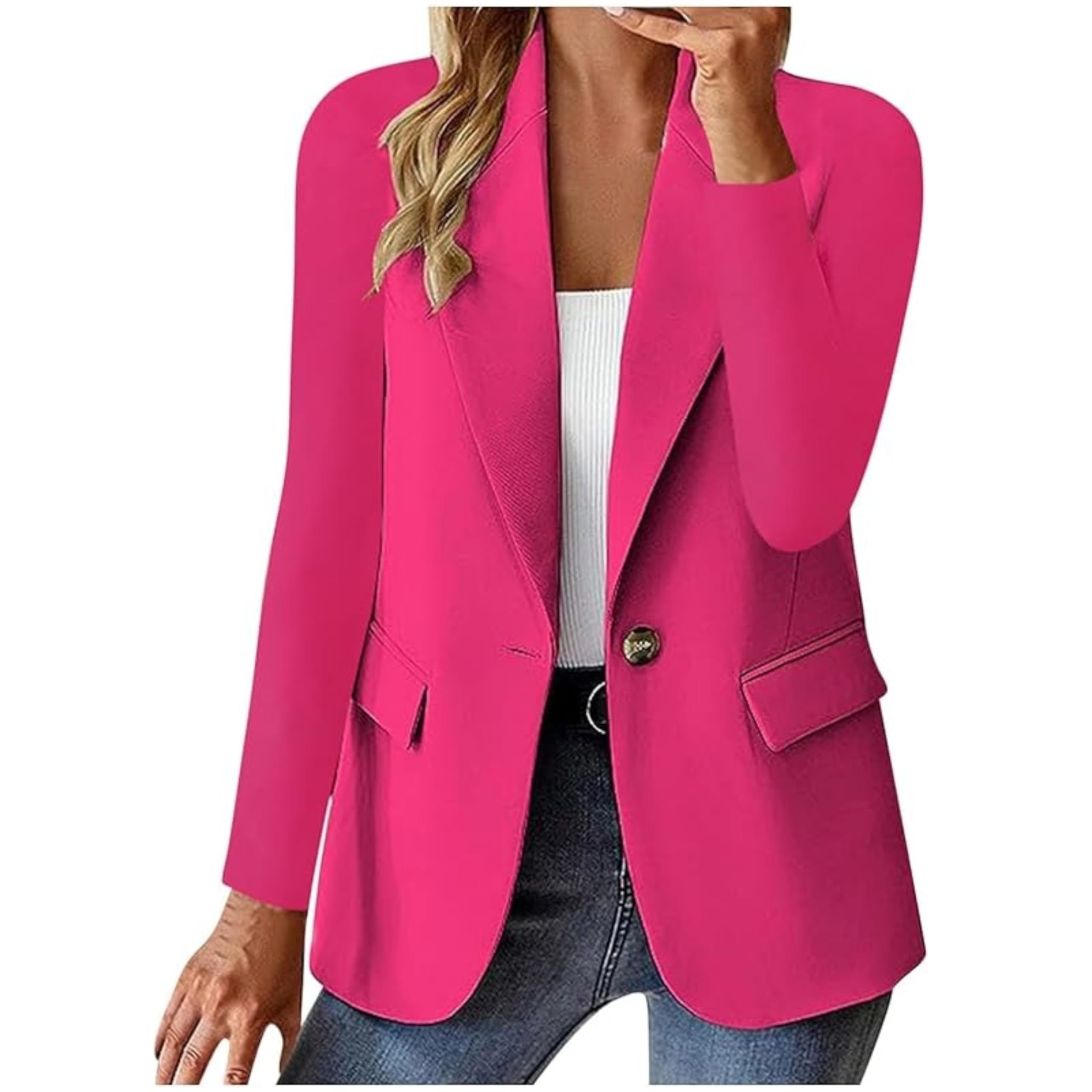 Blazer à manches longues boutonné finitions tailleur - 3