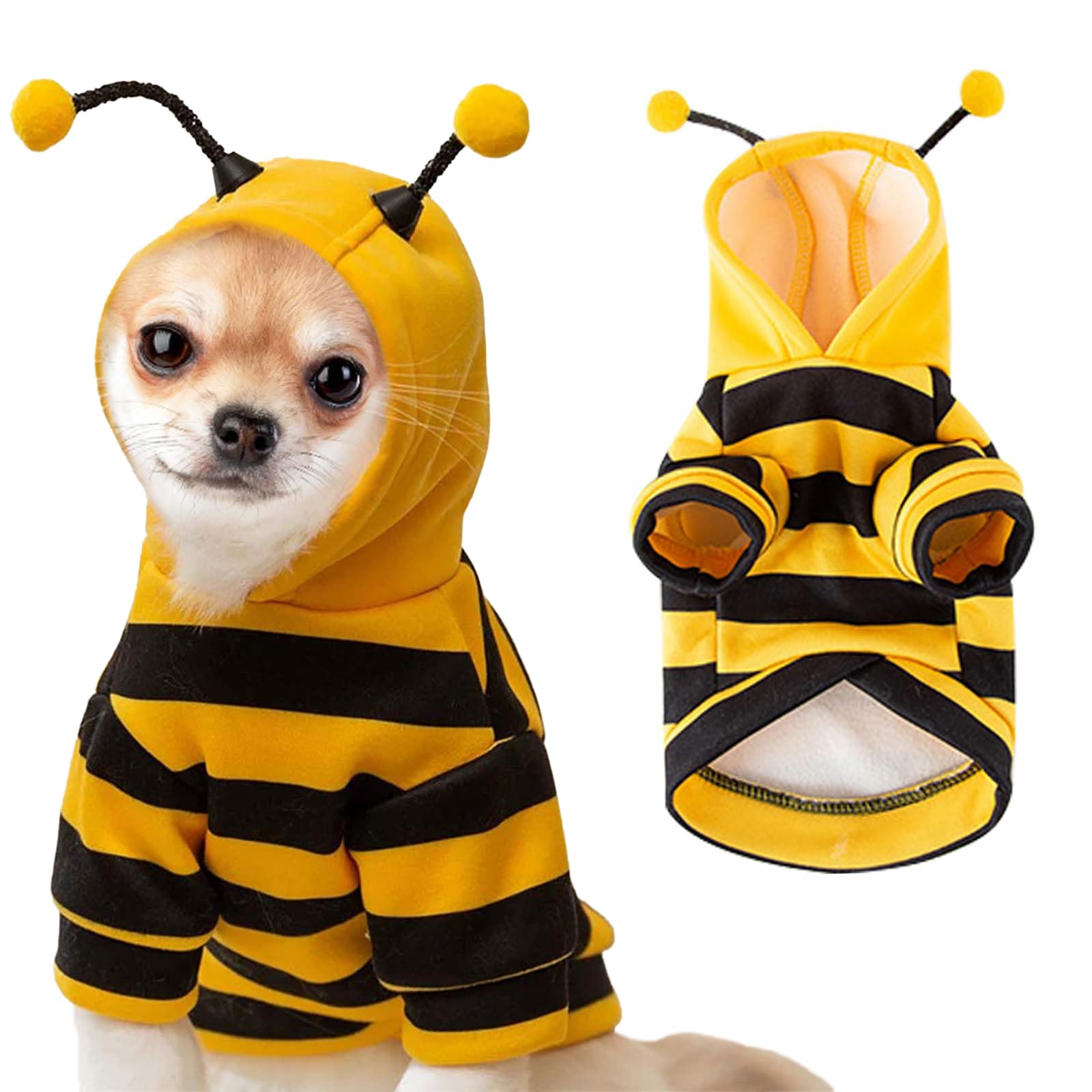 Dog Bee Costume, Funny Cat Bee Hoodie Cute Dog Halloween Costumes
