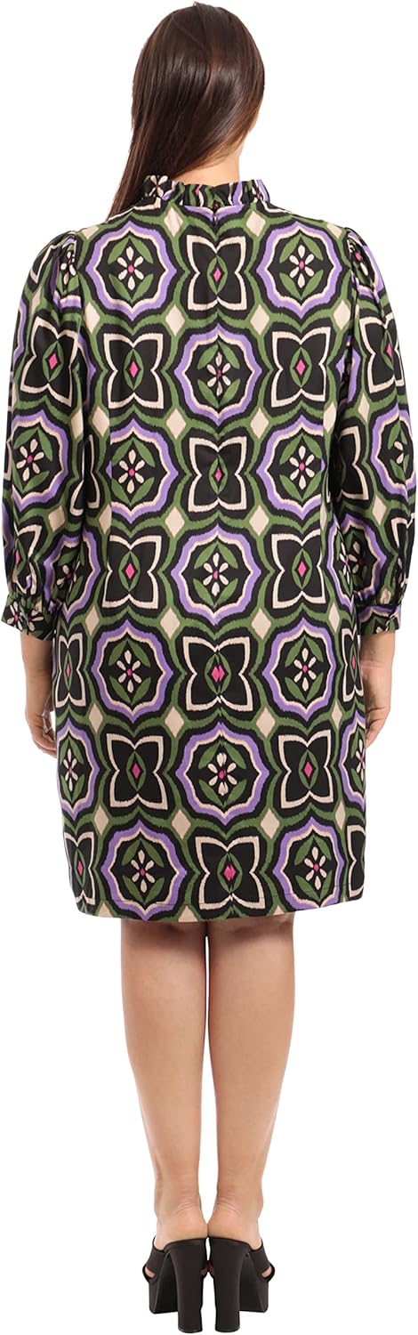 Donna Morgan Womens Long Sleeve Geo Print Shift Dress - Image 7