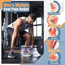 LISEPWU Copper Ankle Brace, Copper Infused Ankle Support Compression Sleeve for Men & Women, for Foot Pain Relief, Sprained Recovery, Achilles Tendonitis, Daytime or Night Use(Purple M)