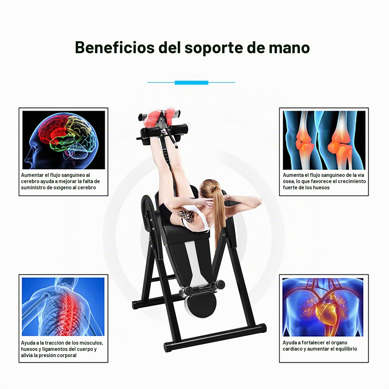 Tabla de inversión Máquina de inversión Máquina de inversión Plegable, 3 ángulos de inversión, máquina de Entrenamiento para aliviar la Columna Vertebral, Máxima Carga 150 kg