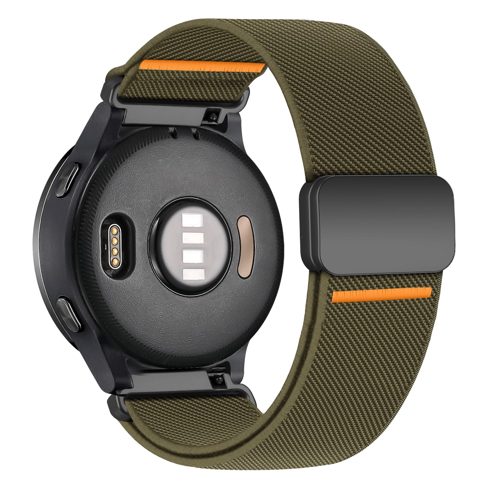 Photo 1 of 22mm Elastic Nylon Band for Garmin Venu 3 2/Vivoactive 4/Forerunner 970/965/955/265 46mm/255 46mm,Magnetic Stretchy Fabric Sport Watch Strap for Samsung Galaxy 3 45mm/Gear S3 Frontier