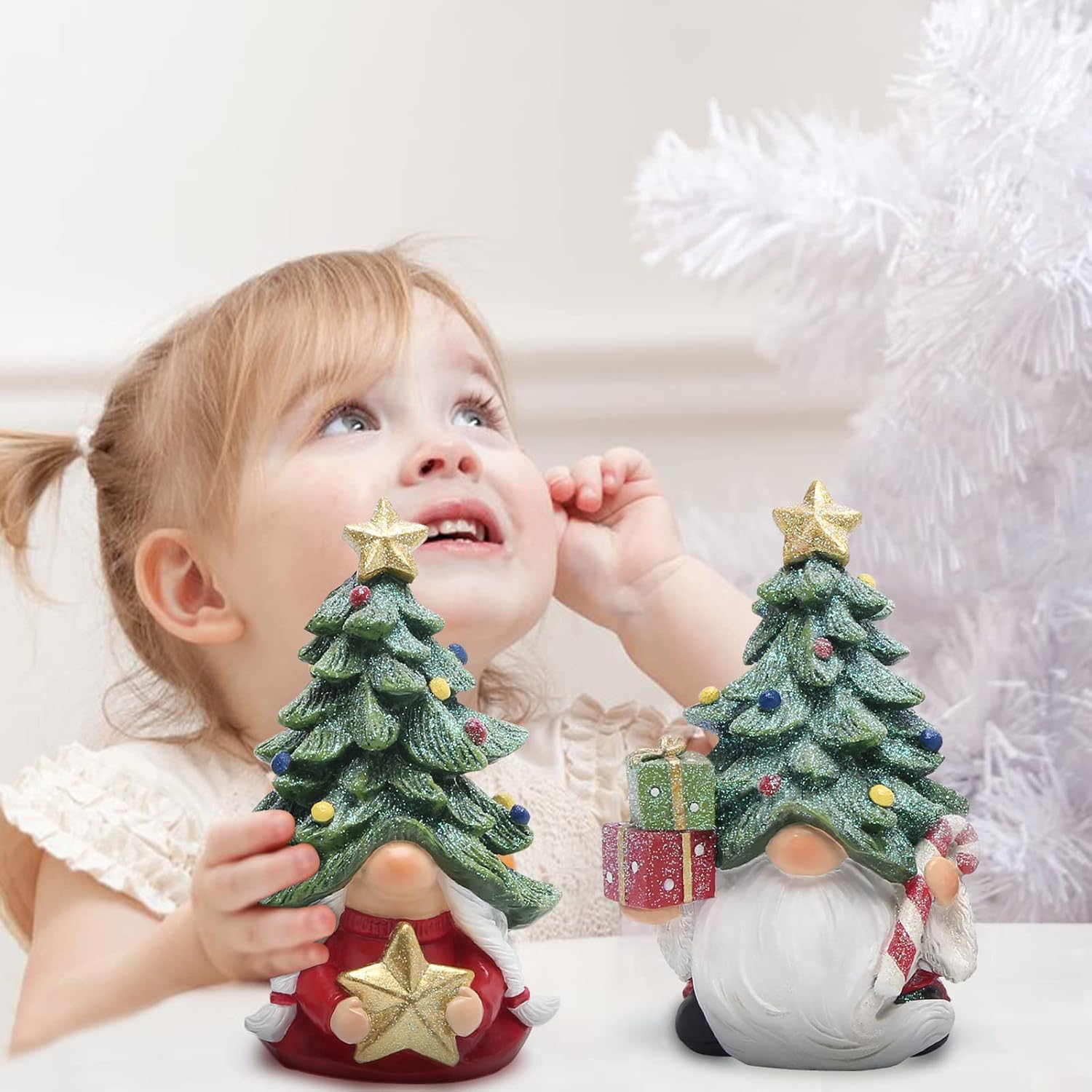 Hodao Christmas Gnomes Decorations Indoor Christmas Tree Gnomes Figurines Table Decorations Cute Christmas Gnomes Gifts (Christmas Color Gnome 2pcs) - Image 4