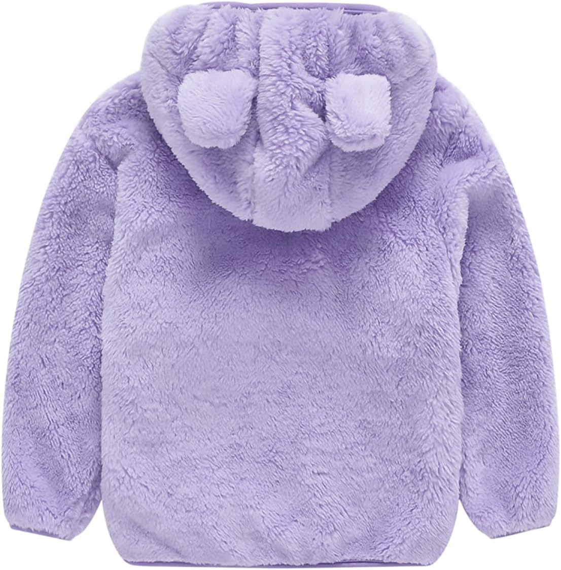 AIWUHE Toddler Boys Girls Hooded Fleece Jacket Cute Bear Hoodie Zip Up Teddy Coat Sherpa Winter Warm Outwear With Pocket 1-6Y - Image 4