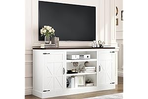 Rustic Farmhouse 66" TV Stand with Adjustable Shelves