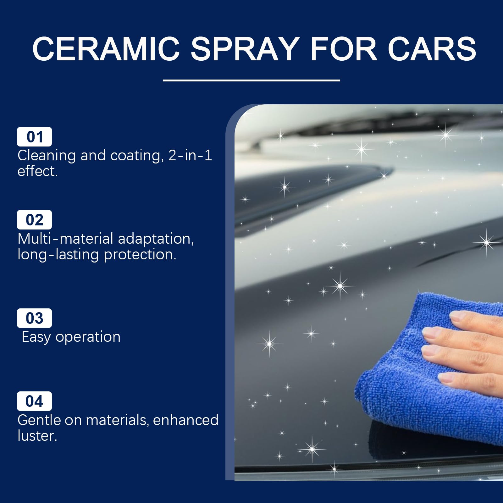Keramische Beschichtung für Autos Kit, Quick Effect Coating Agent, Auto Wachs Spray, Auto Lackschutz Kit mit Schwamm, Reinigung, Polieren und Verbesserung des Glanzes, für LKW, Motorrad (4Pcs)
