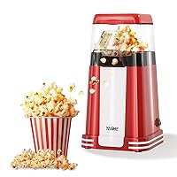 YASHE Popcorn Machine Retro, 1200 W Hot Air Popcorn Maker con Misurino
