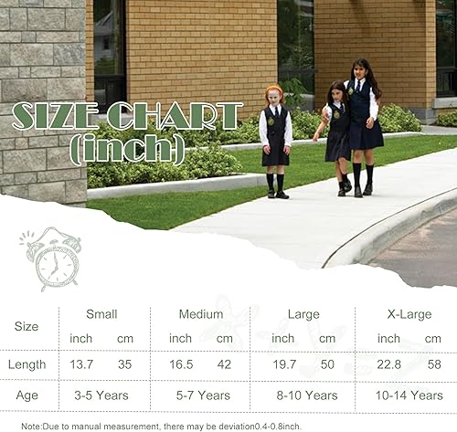 Miniatura 4 de Zando 3 pares de calcetines altos hasta la rodilla para niñas, calcetines de algodón para uniforme escolar, calcetines de fútbol para niños,