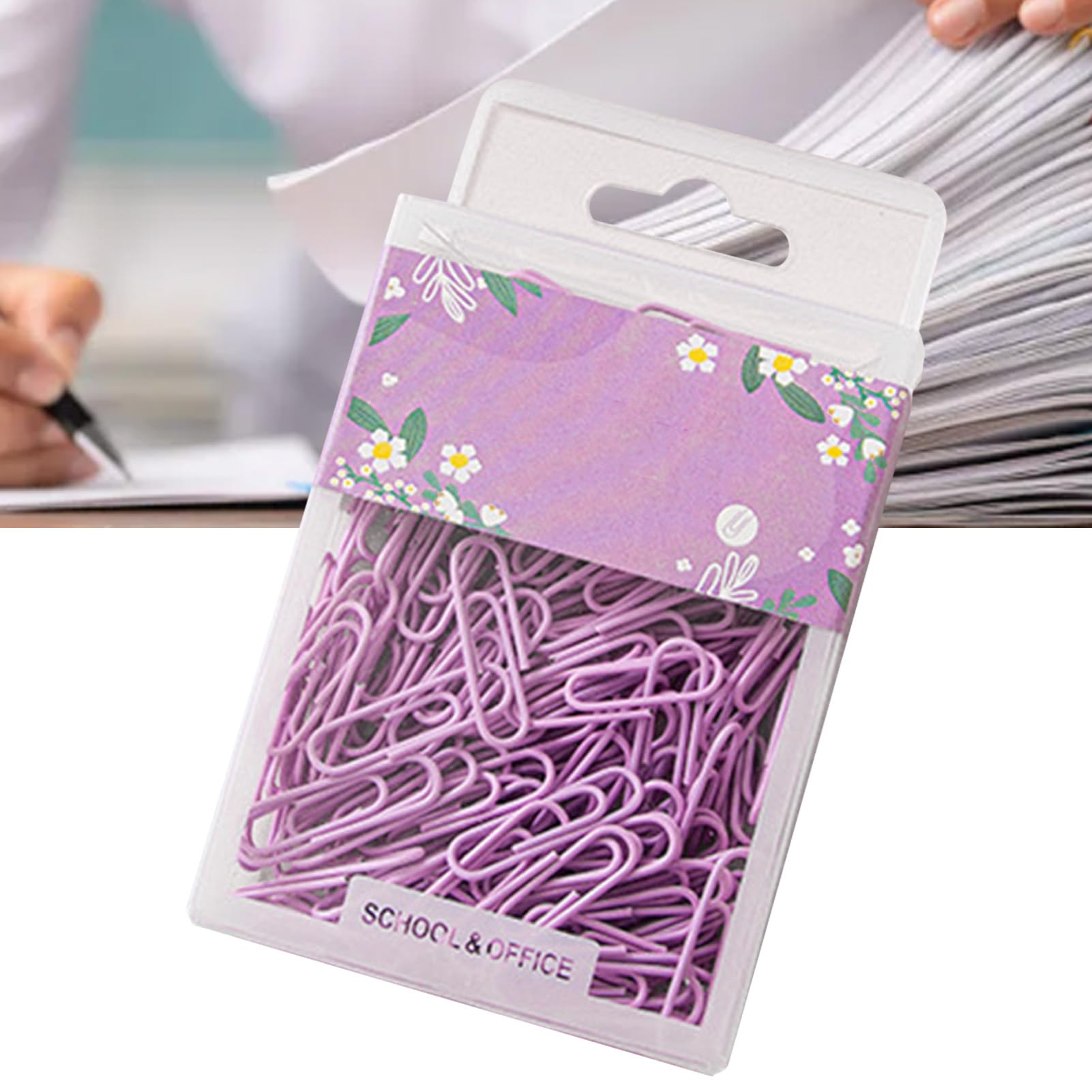 70 Pack Paperclips, Metal Clip Small Paper Clamp Strong Clamping Paper Clips Rustproof Mini Document Organizing Clamp Bulk Paperclips for Office Supplies Paperwork (Purple)