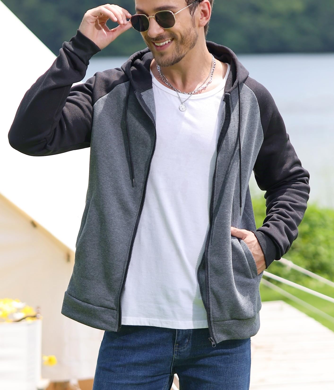 Sweat a Capuche Homme Sweat Zippé Homme Veste de Sport Pull Sweatshirts Homme Hoodie Hiver S-2XL