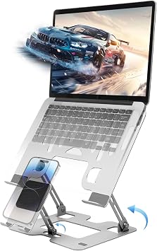 Ergonomic Alloy Steel Laptop Stand for 10-18" Laptops Silver