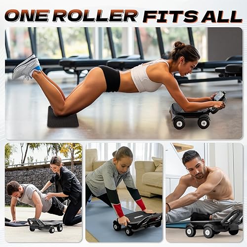 Miniatura 4 de EAST MOUNT Rueda de rodillo abdominal  Rodillo abdominal con soporte de codo para entrenamiento de núcleo, grasa del vientre, rueda abdominal de