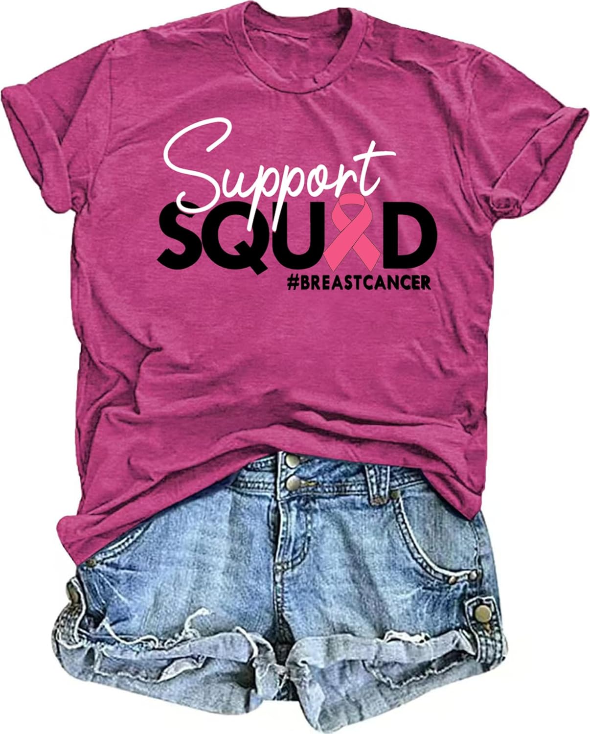 Breast Cancer Awareness Shirt for Women Cancer Support Tshirt Pink Ribbon Graphic Tee Tops