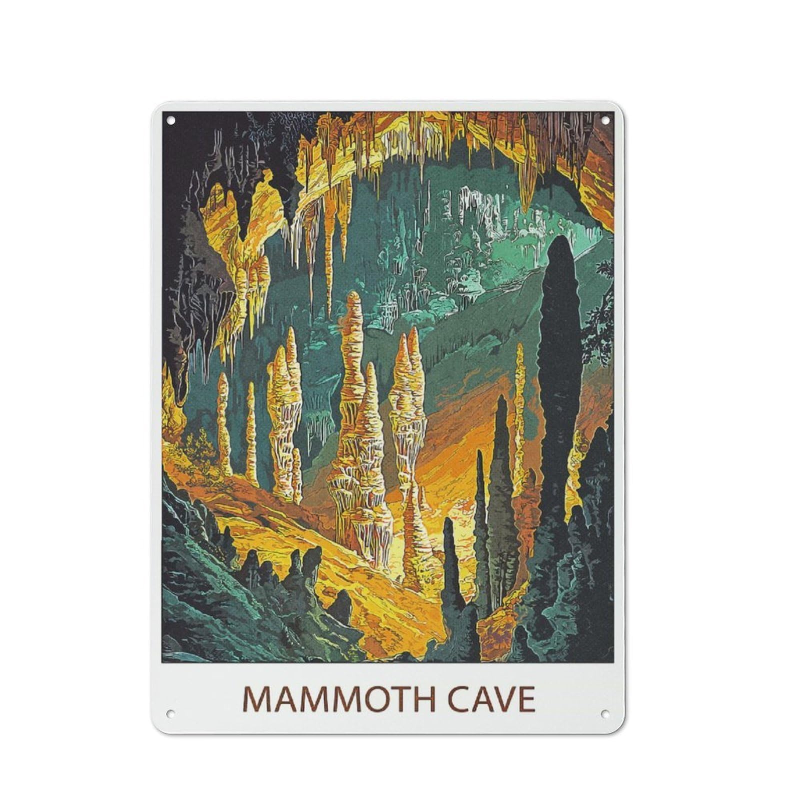 Junmoney Style-9 Mammoth Cave National Park Decorative Tin Plaque 40X30cm, Decorative Novelty Wall Art For Hallway, Home Bar, Garage Or Study