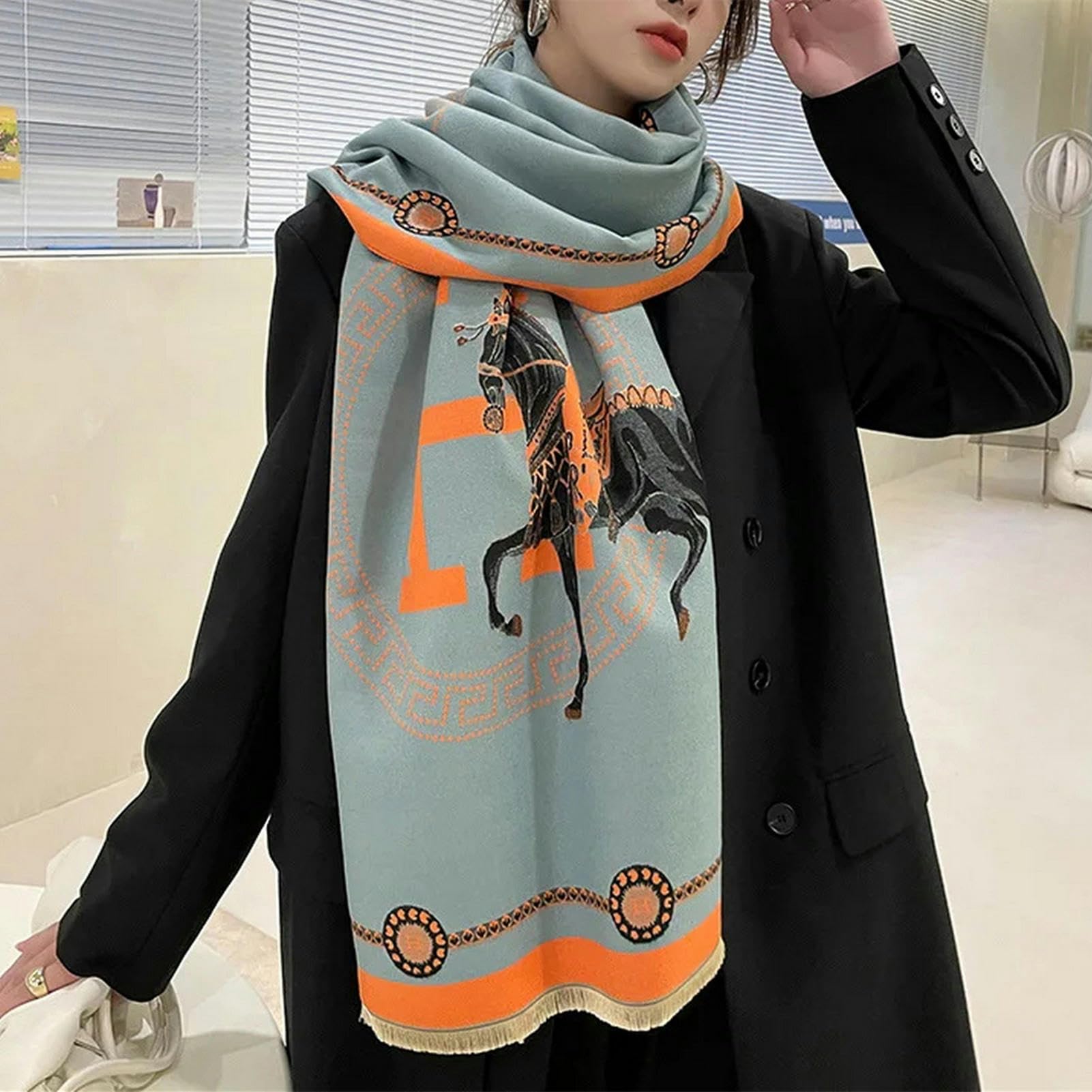 Echarpe Homme Chaleur Hivernale Polyvalente Écharpe en Cachemire D'imitation Multifonctionnelle