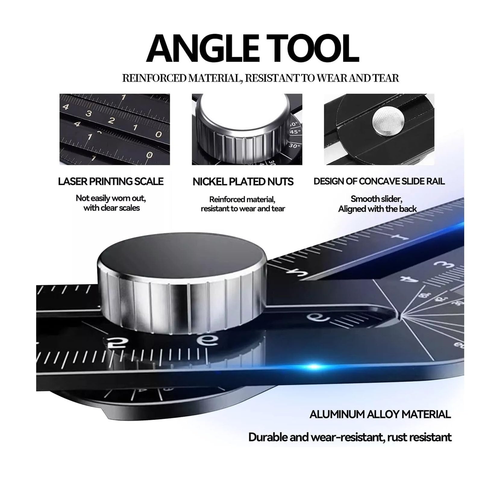 Multi-Angle Measuring Ruler Template Tool Angle Tile Carpenter Floor ...