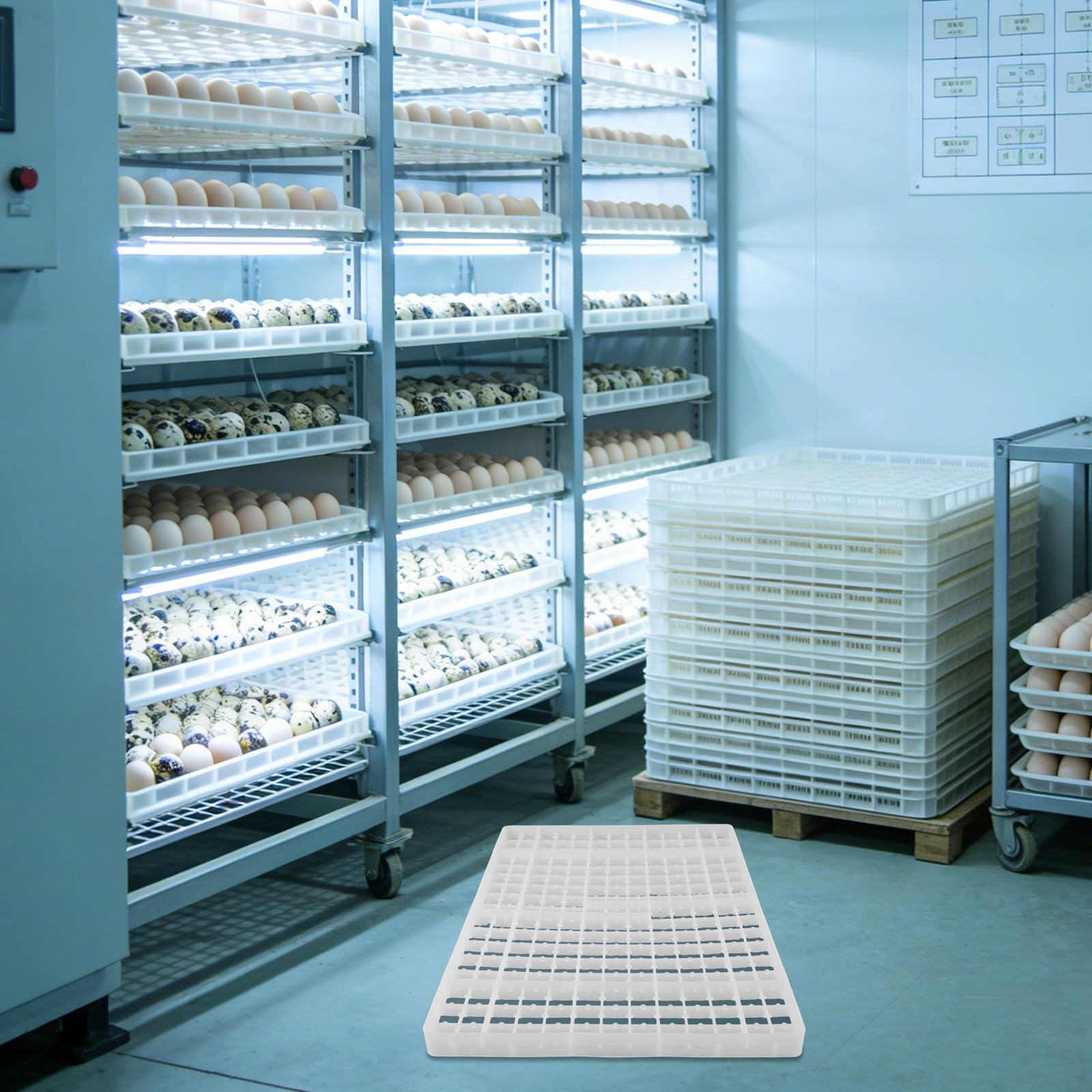 Vassoio per Incubatrice Uova Quaglia 2 Pezzi Plastica Beige