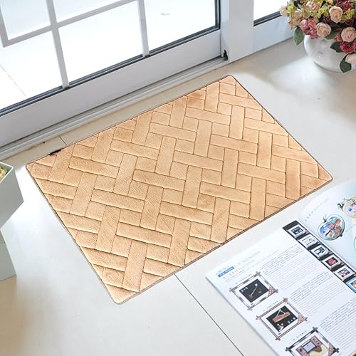 Miniatura 2 de Alfombra decorativa de espuma viscoelástica en espiga - Beige 21 * 34