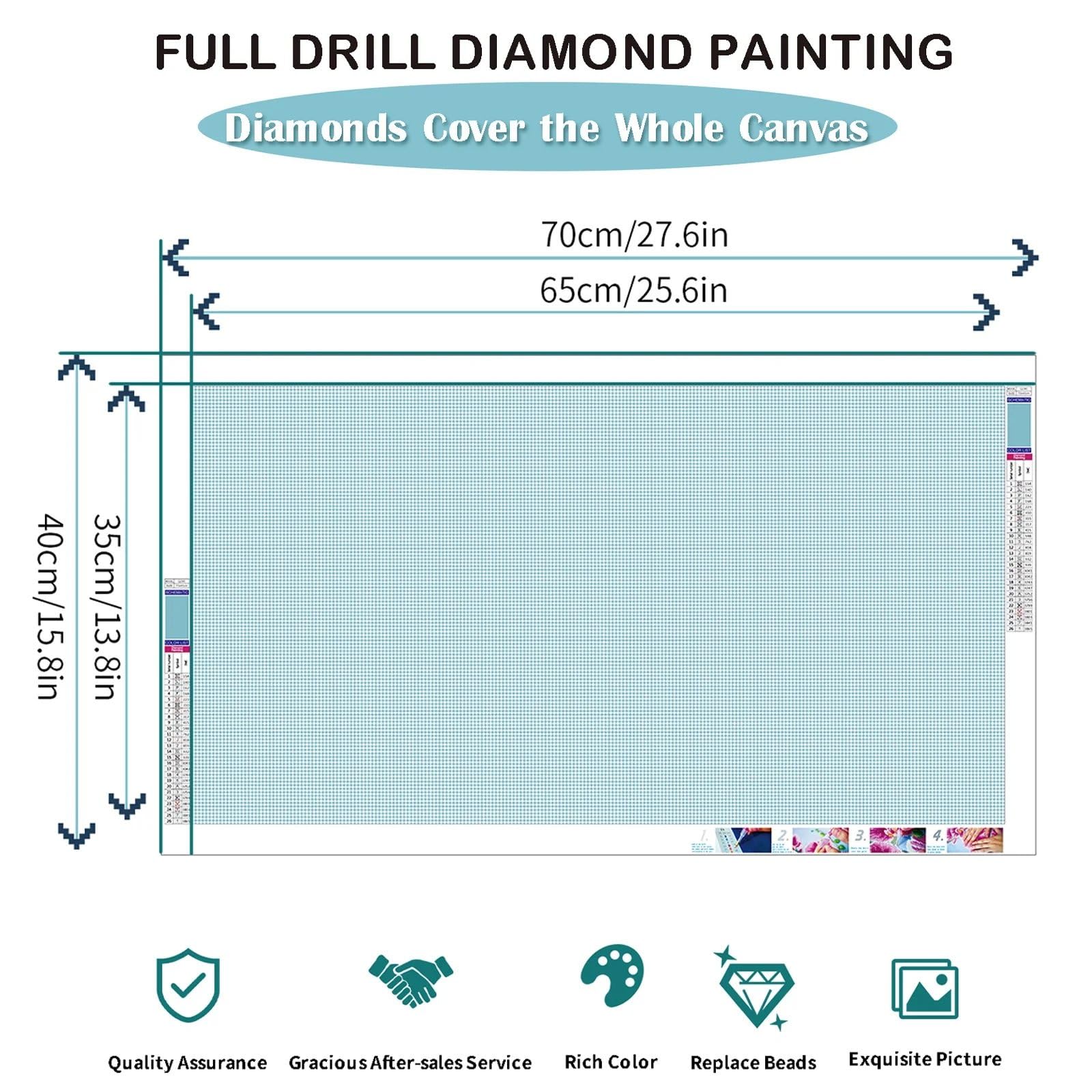 Kit Diamond Painting Angelo 120x60 Cm - Quadro Con Diamanti Quadrati Numerati, Per Adulti, Decorazione Casa