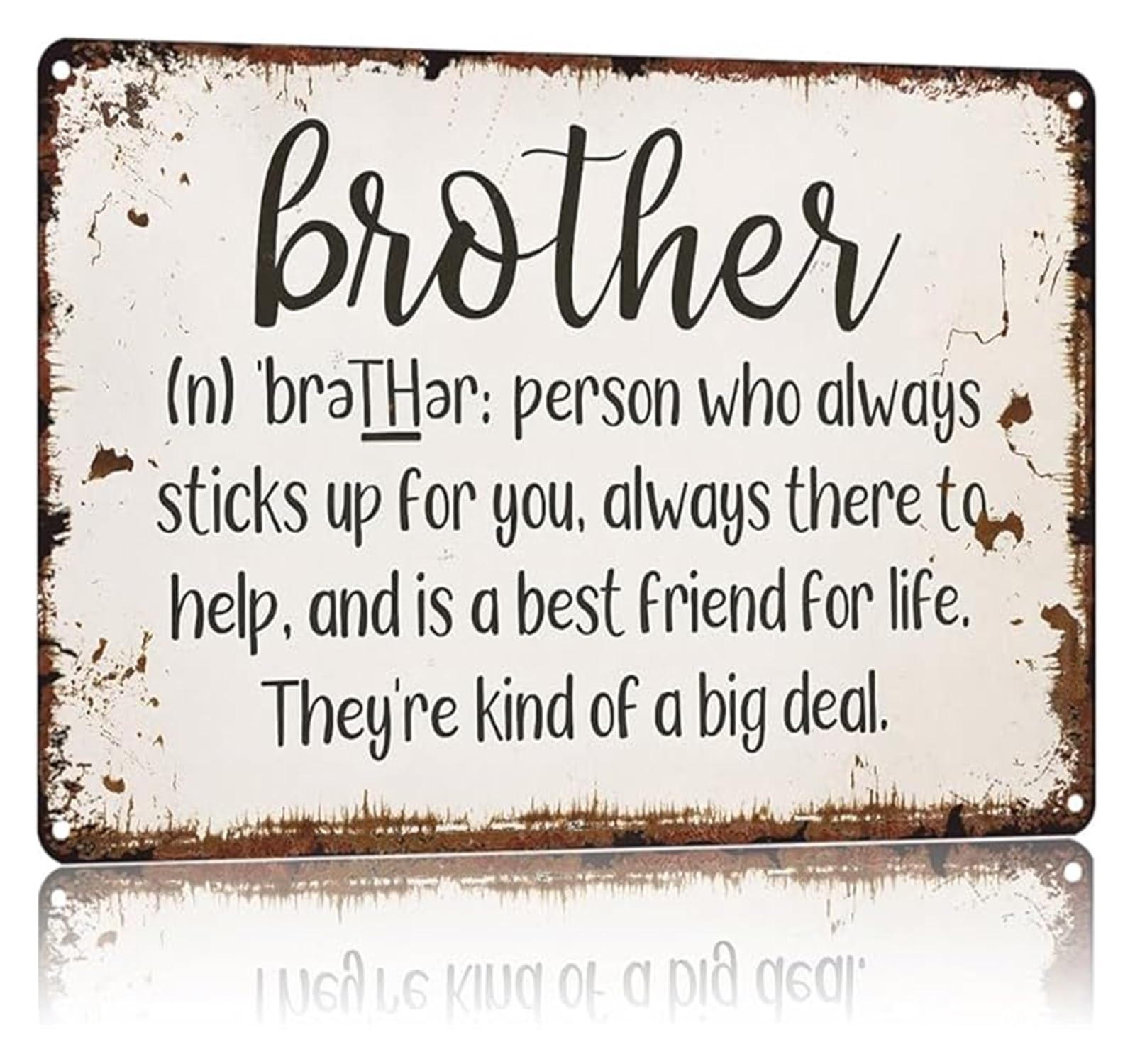 NWPNLXEA Humorous Retro Brother Definition Aluminum Sign for Man Cave Decor 8 X 12 in