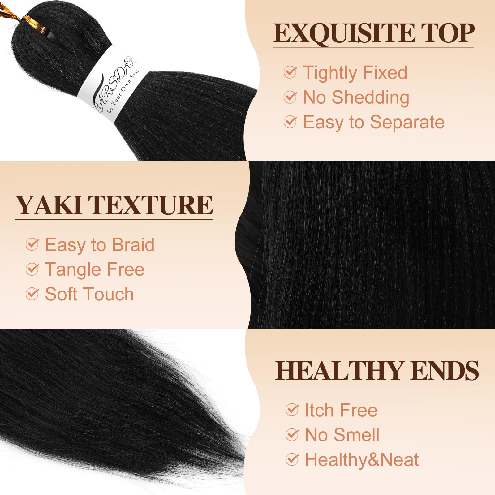 BARSDAR Pre-stretched Braiding Hair - Image 3