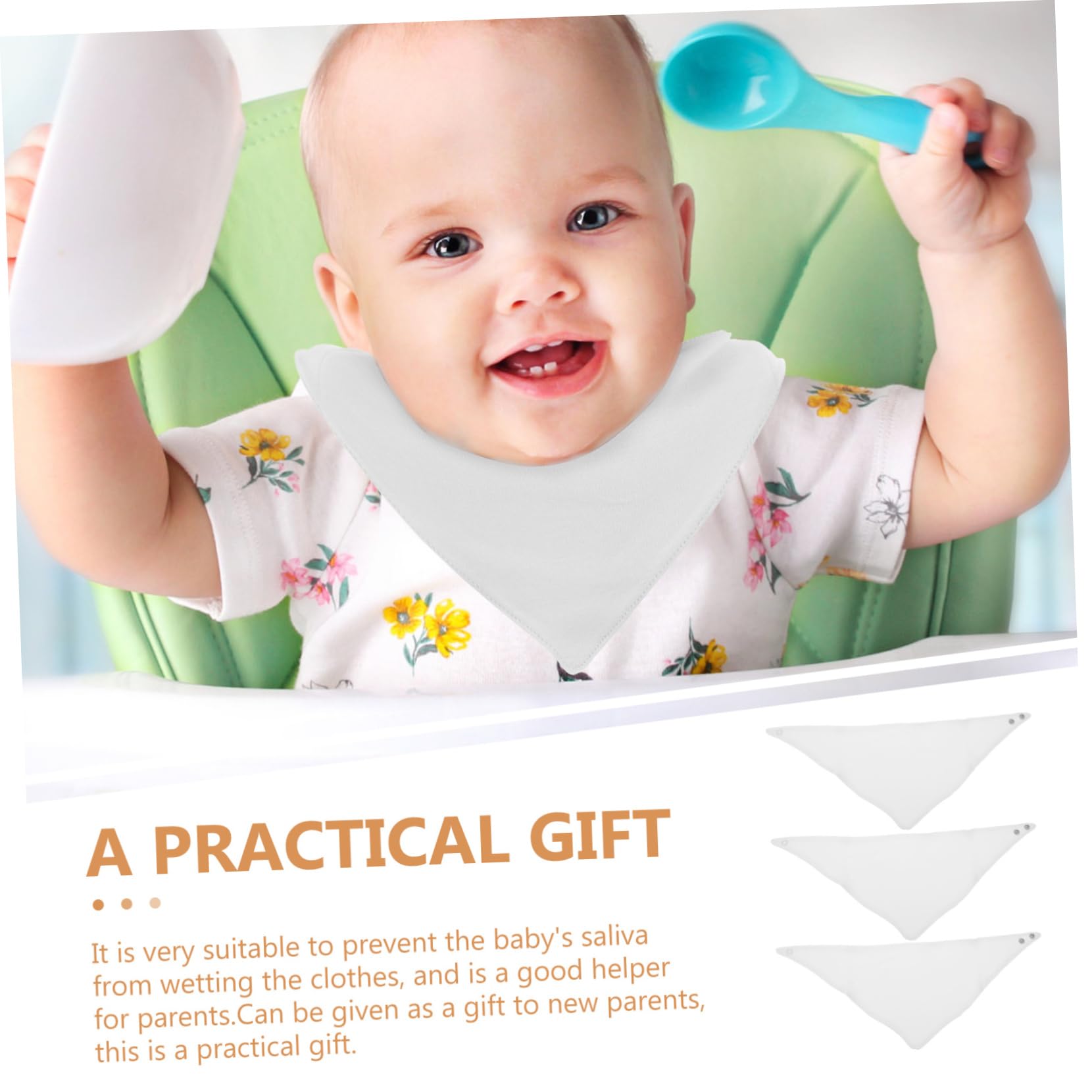 Abaodam 12piezas Baberos De Algodón Absorbentes Para Bebés Paquete De Toallas Para Saliva Diseño Práctico y Reversible Para Alimentación y