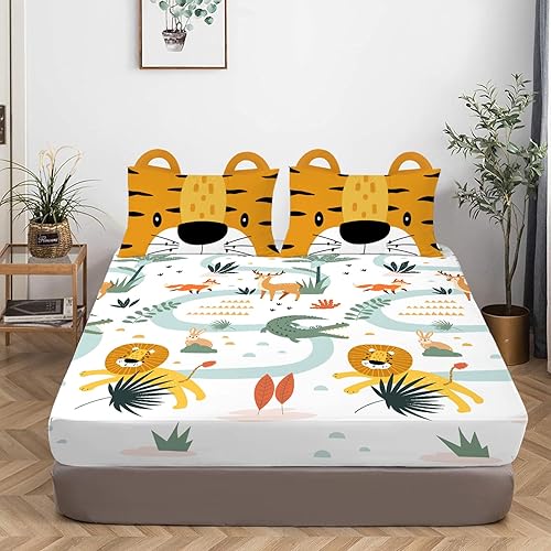 Miniatura 10 de MUSOLEI Sábana bajera ajustable de hongos, ropa de cama de hongos, decoración de hongos para niños, niños juego de sábanas individuales 1 sábana