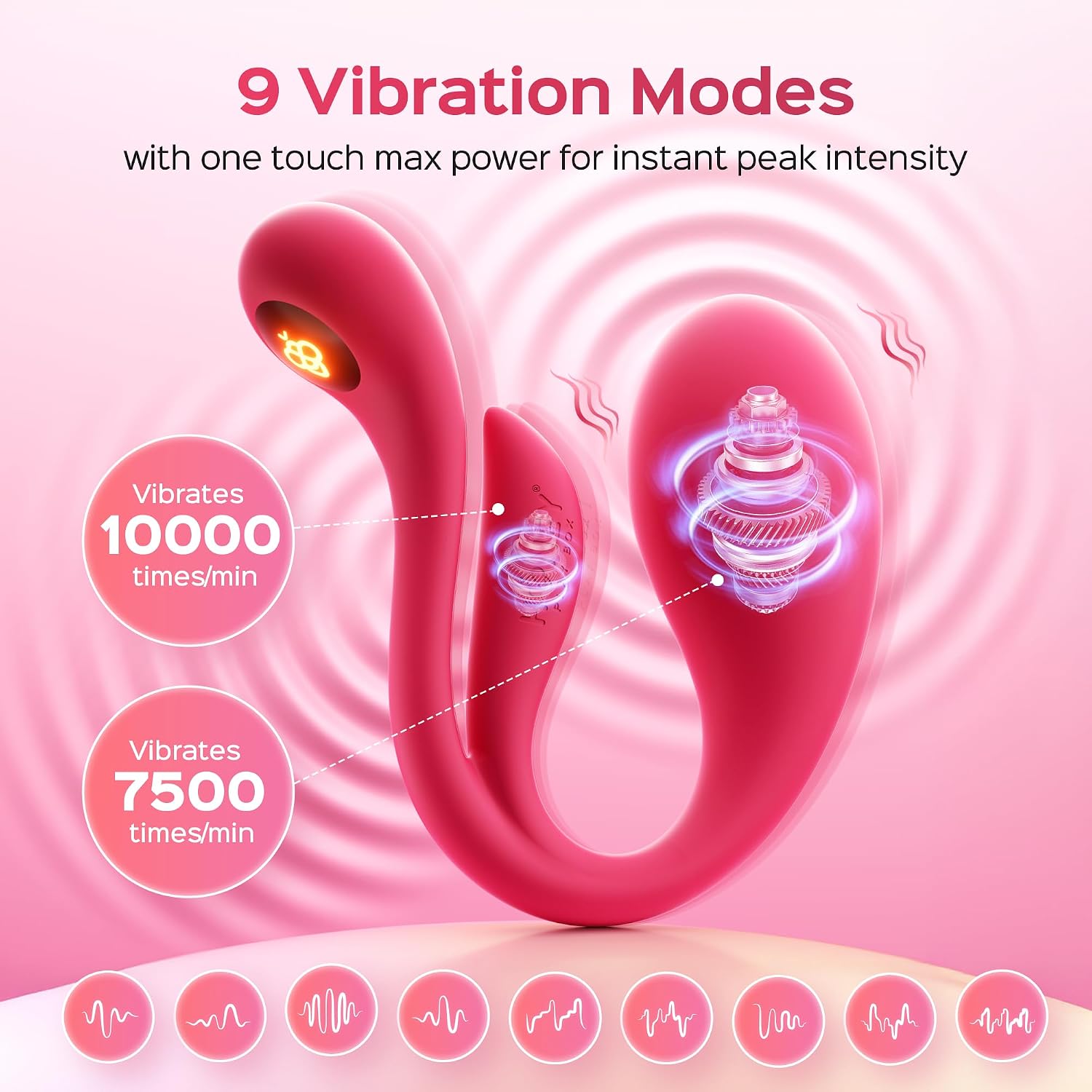HoneyPlayBox Wearable G-Spot Vibrator Couples Sex Toys for Women Pink