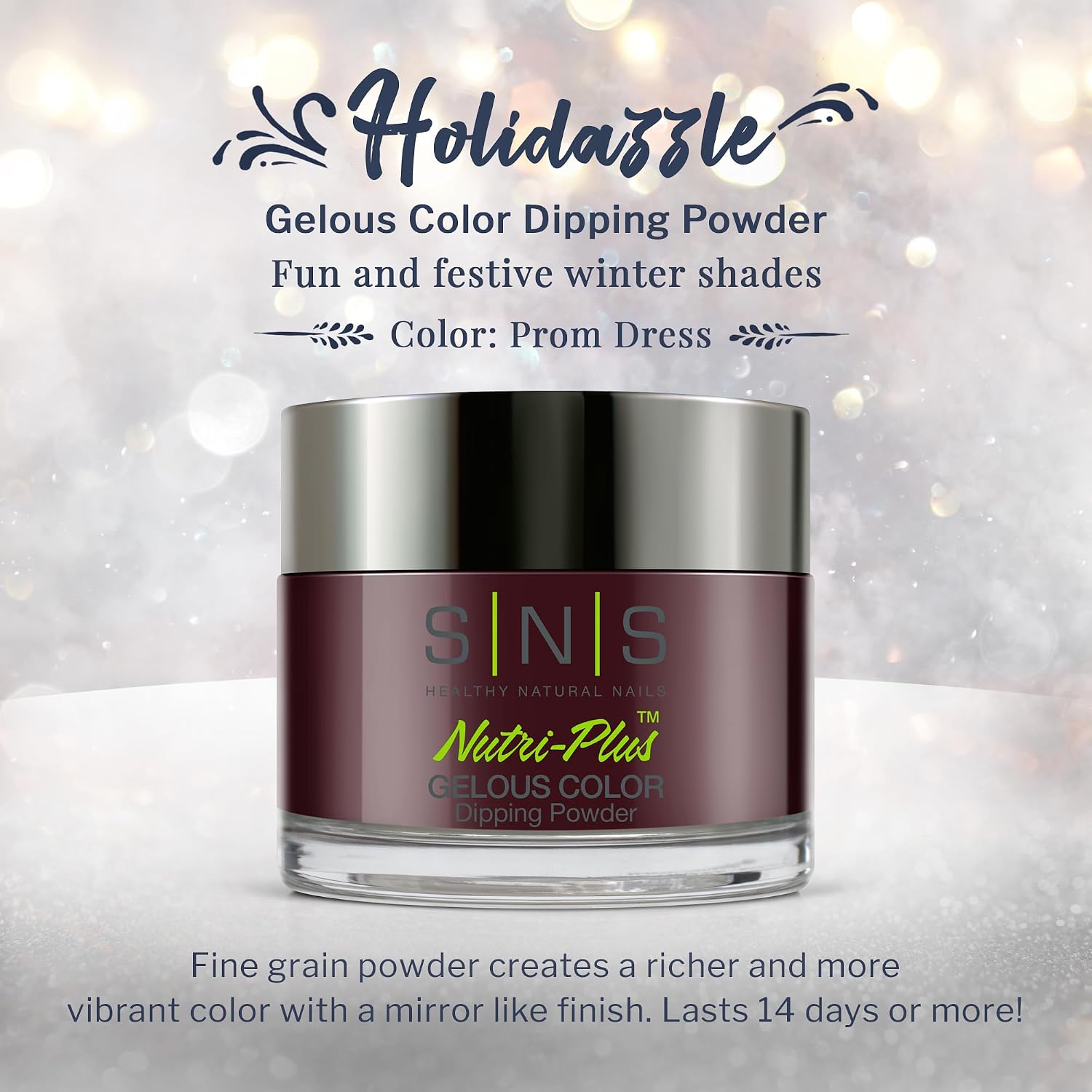 SNS Nail Dip Powder, Gelous Color Dipping Powder - Prom Dress (Wine, Purple, Brown/Maroon, Cream) - Long-Lasting Dip Nail Color Lasts 14 Days - Low-Odor & No UV Lamp Required - 1oz