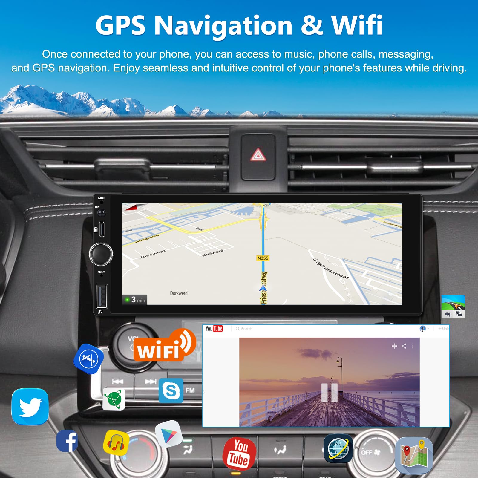 ANDROID - hcmom213  9-inch 720P HD Touchscreen Android 13 Car Stereo with & 14