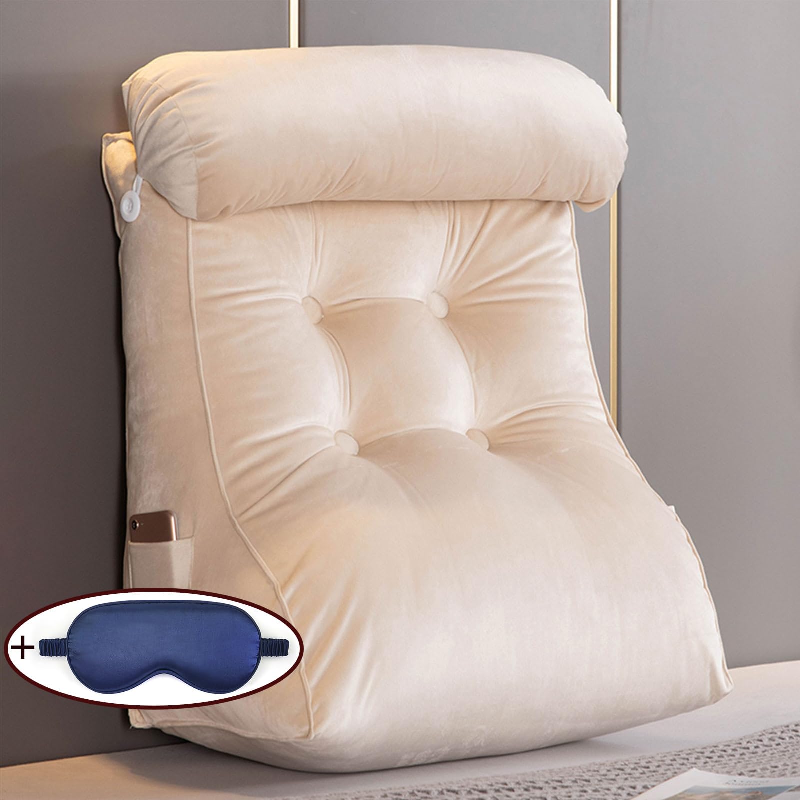 XIBANY Reading Pillow,Wedge Pillow,Lumbar Support Cushion,Backrest Pillow For Bed/Sofa,Perfect For Back Support While Relaxing,Sitting,Gaming,Reading,or Watching TV