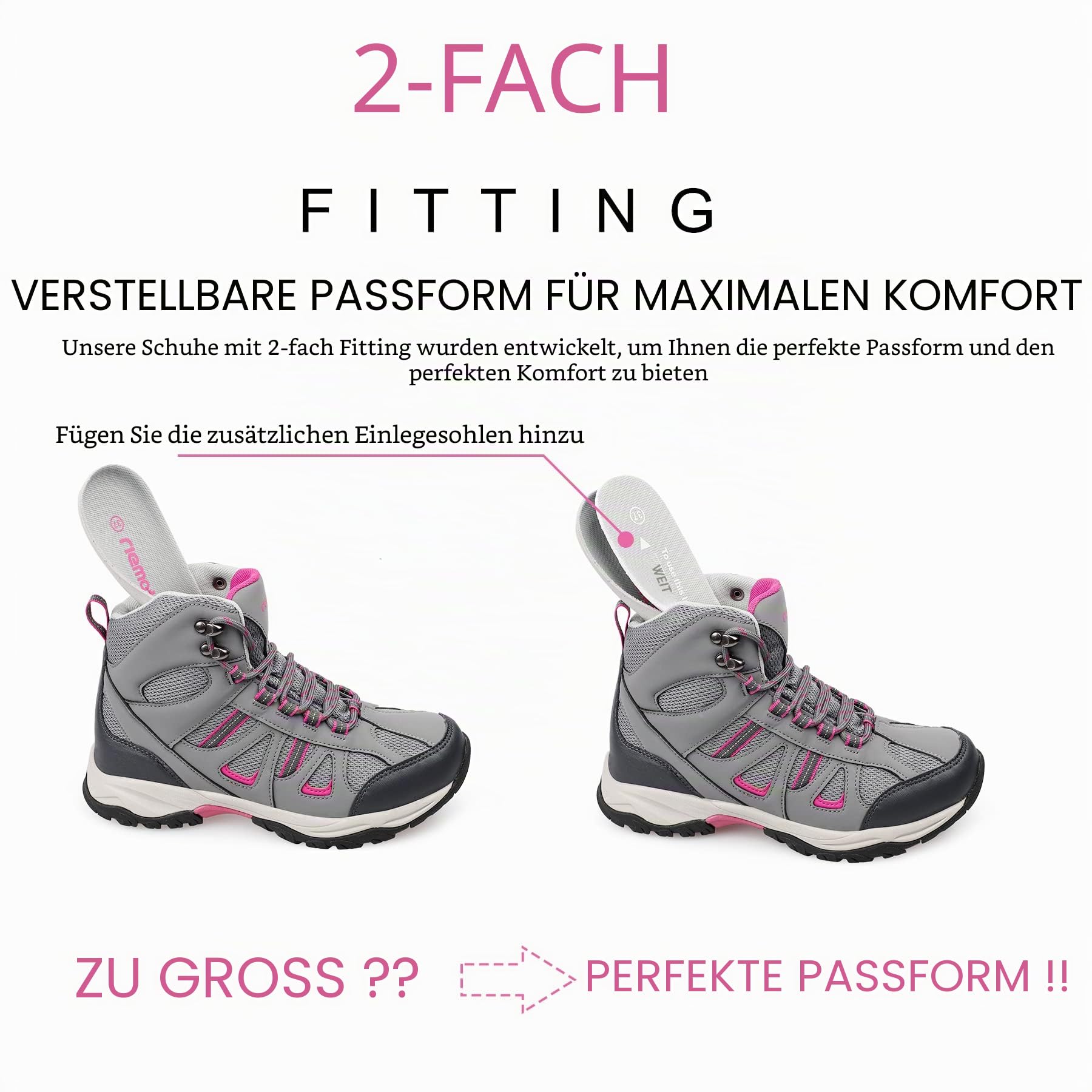 riemot Wanderschuhe Damen Trekkingschuhe rutschfeste Wanderstiefel Outdoor Schuhe Hiking Trekking Boots
