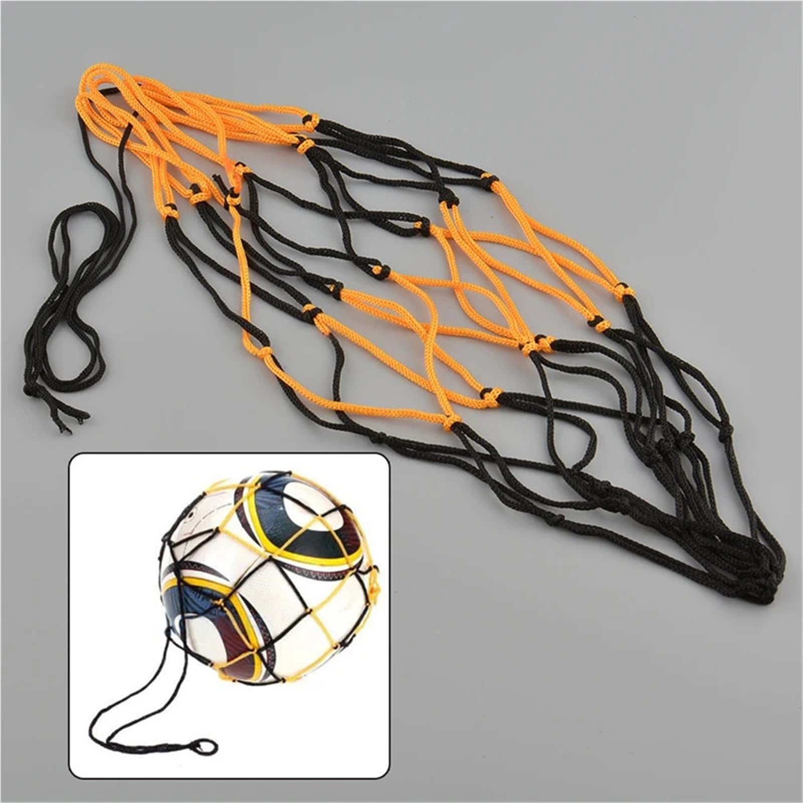 10 Stück Schwarze und gelbe Netzbeutel aus Nylon for Volleyball, Basketball, Fußball andere Sportarten, geeignet for den Außenbereich (Standardgröße) für Ball