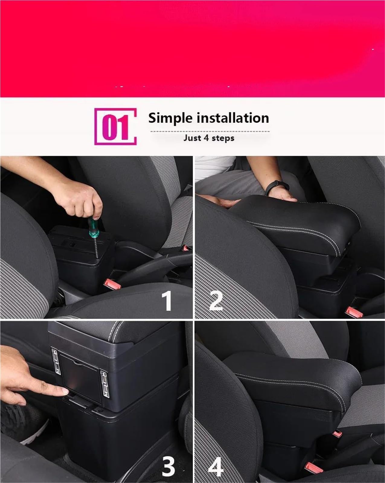 Pour Citroën C2 C3 Console Centrale De Voiture Boîte Rangement Accoudoir Porte-gobelet Modification Accessoires(Type E)